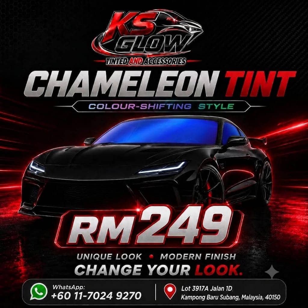 Chameleon tint installed on car window